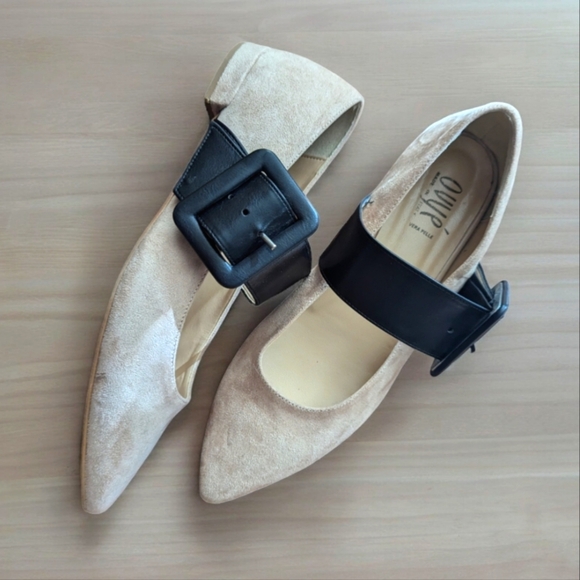 ovye Shoes - Ovye Italian made coquette blush taupe suede leather ballerina flats sz 9